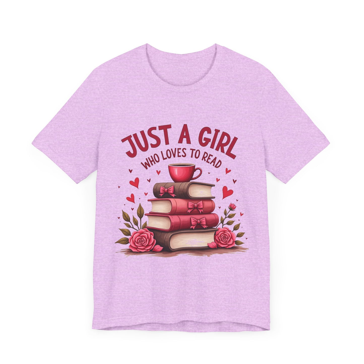 Just a Girl Who Loves to Read Tee, Cute Book Lover T-Shirt