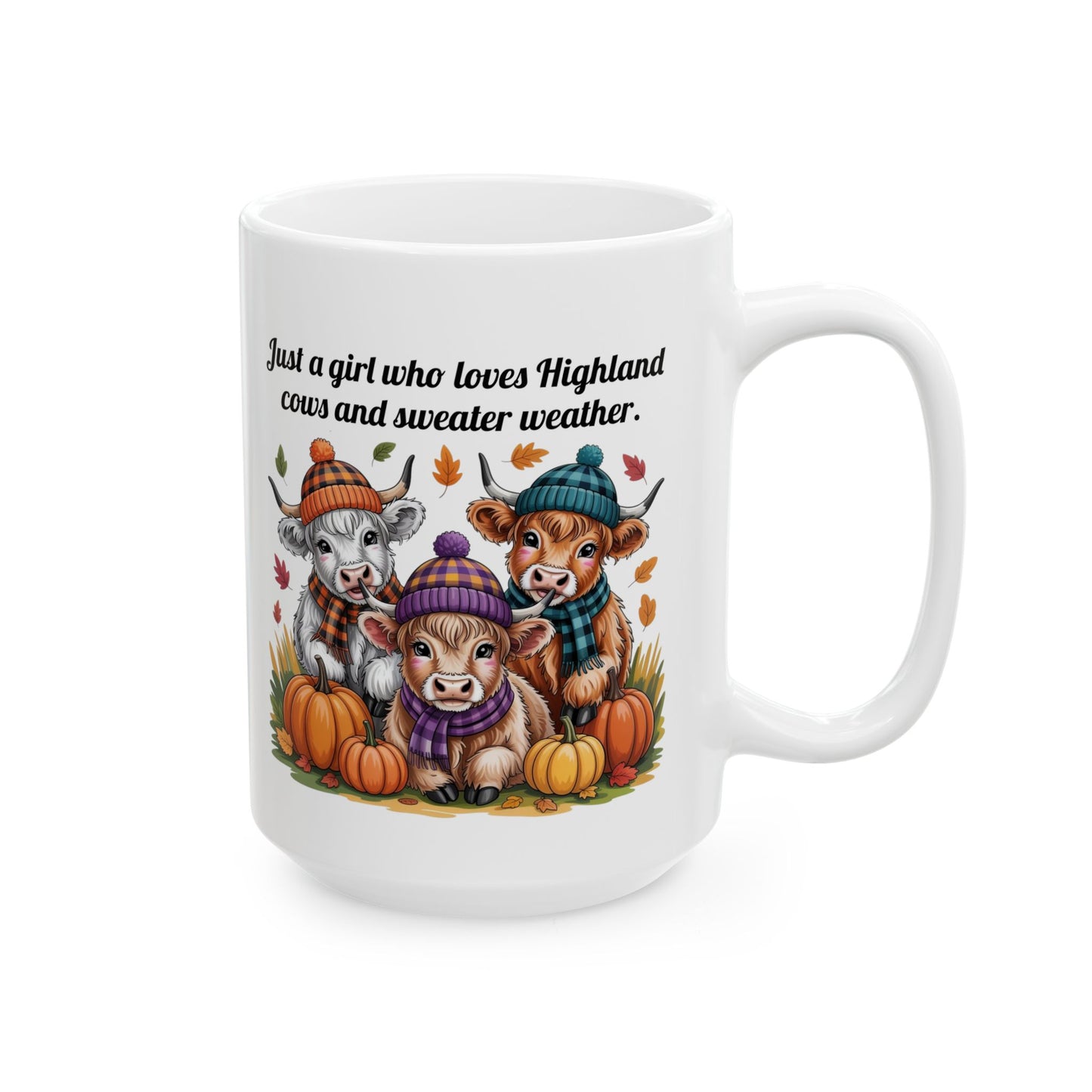 Highland Cow Autumn Theme Ceramic Mug