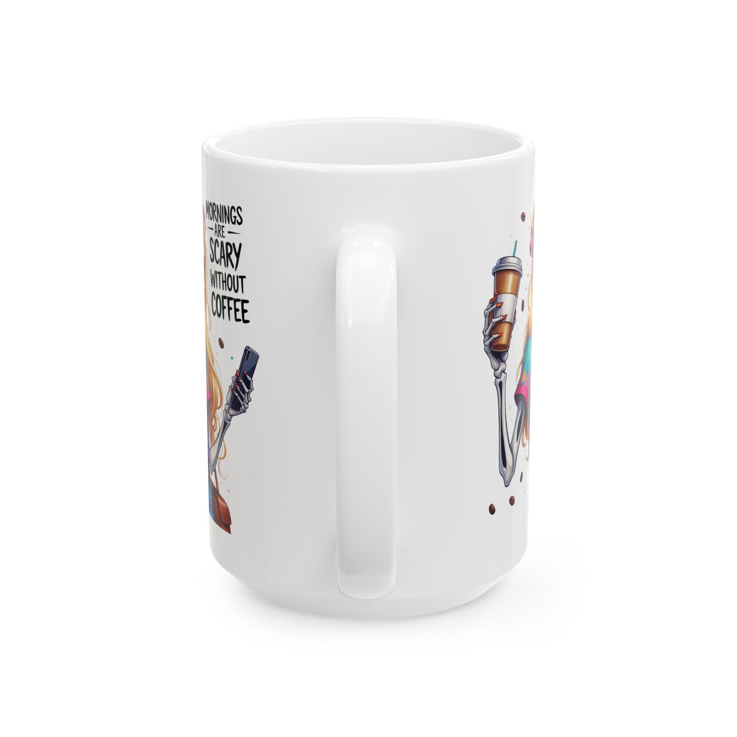 Zombie Blond Hair Girl Morning are Scary without Coffee Mug