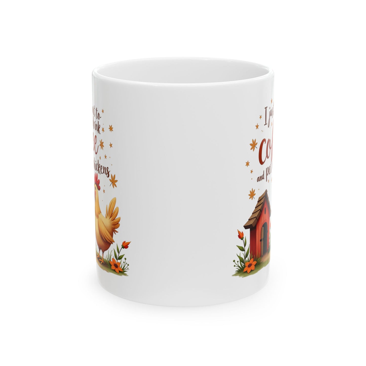 Charming Farmhouse Ceramic Mug with Chicken Design