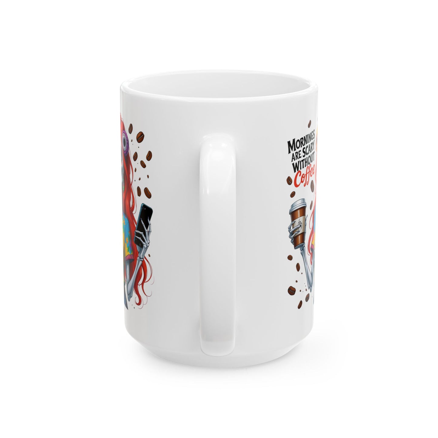 Zombie Redhead Girl Morning are Scary without Coffee Mug