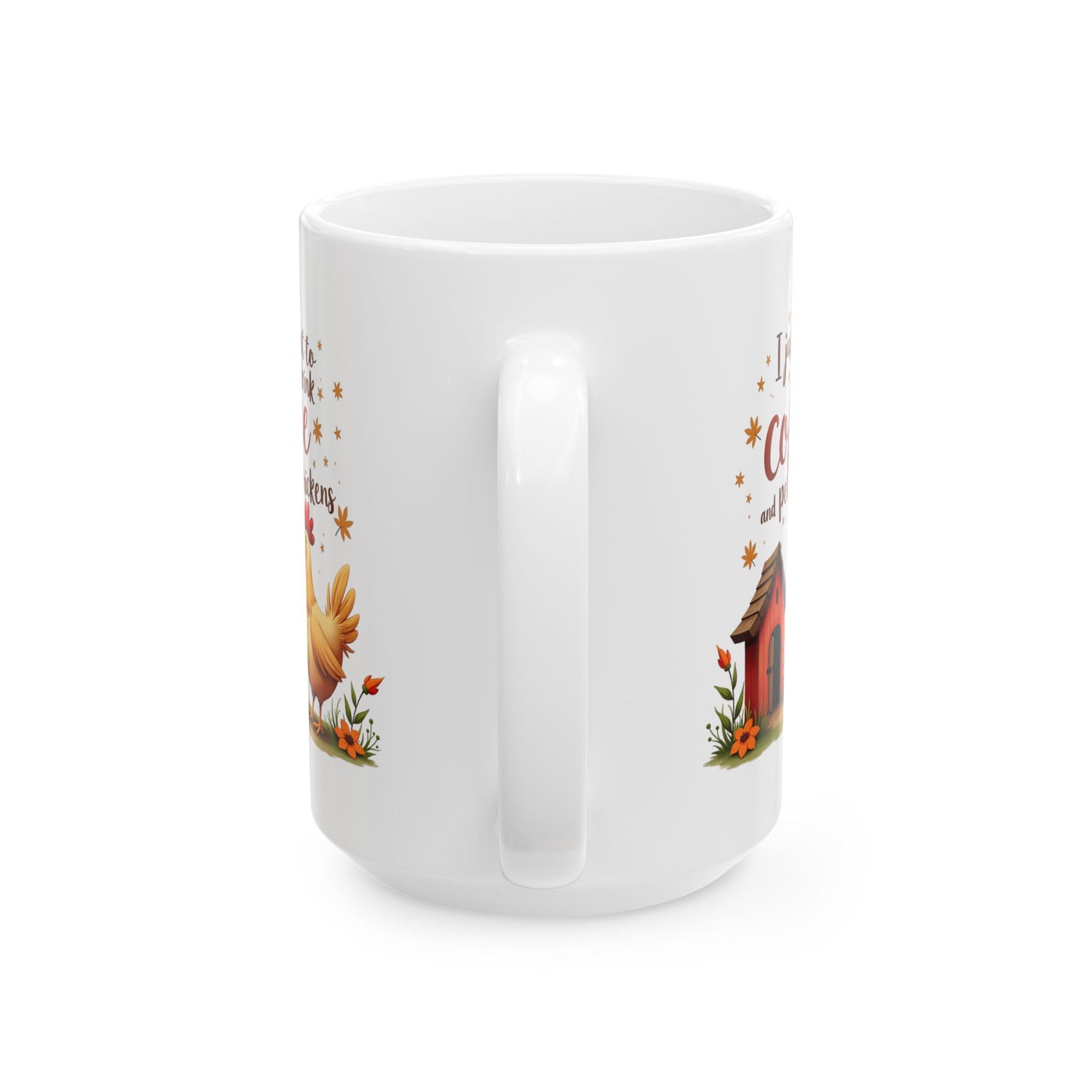 Charming Farmhouse Ceramic Mug with Chicken Design