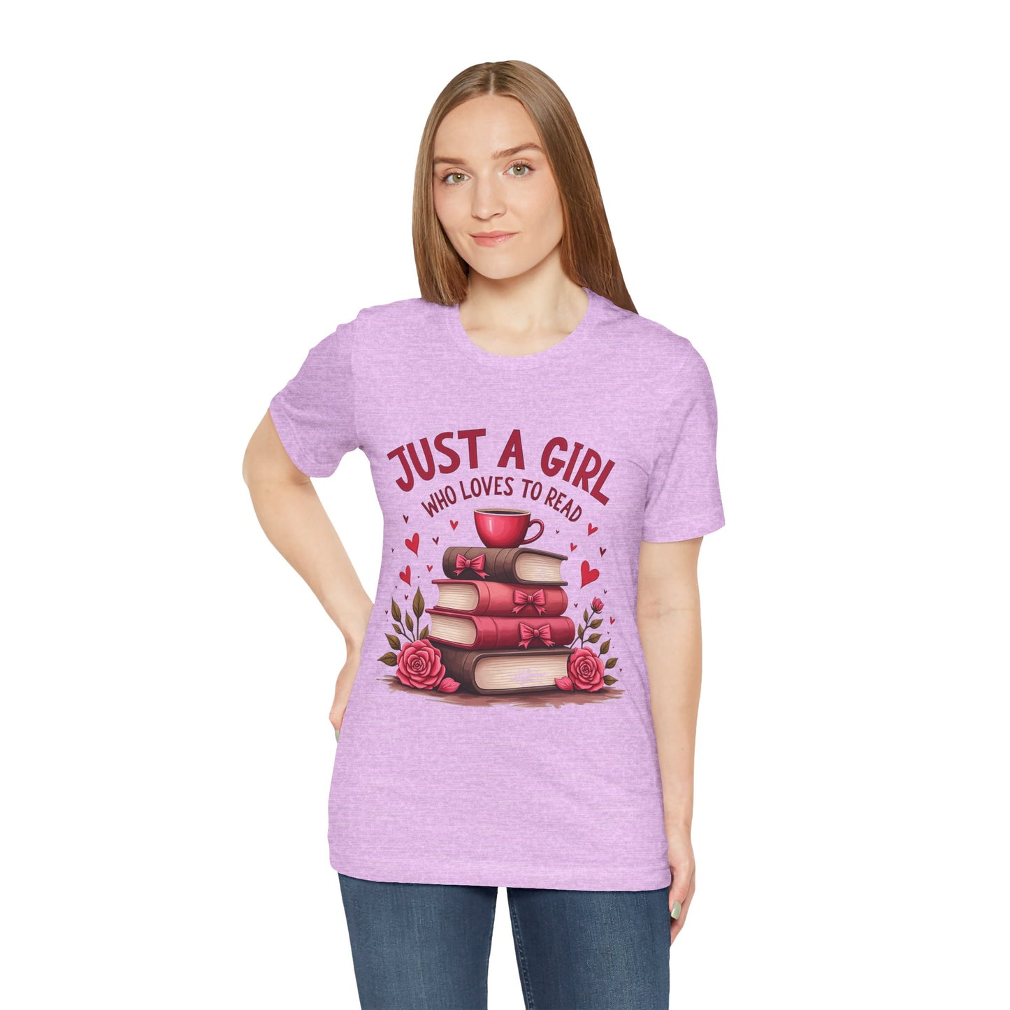 Just a Girl Who Loves to Read Tee, Cute Book Lover T-Shirt