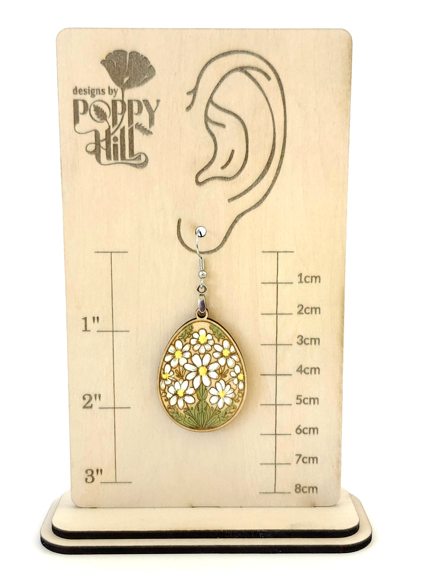 Teardrop Daisy Floral Earrings