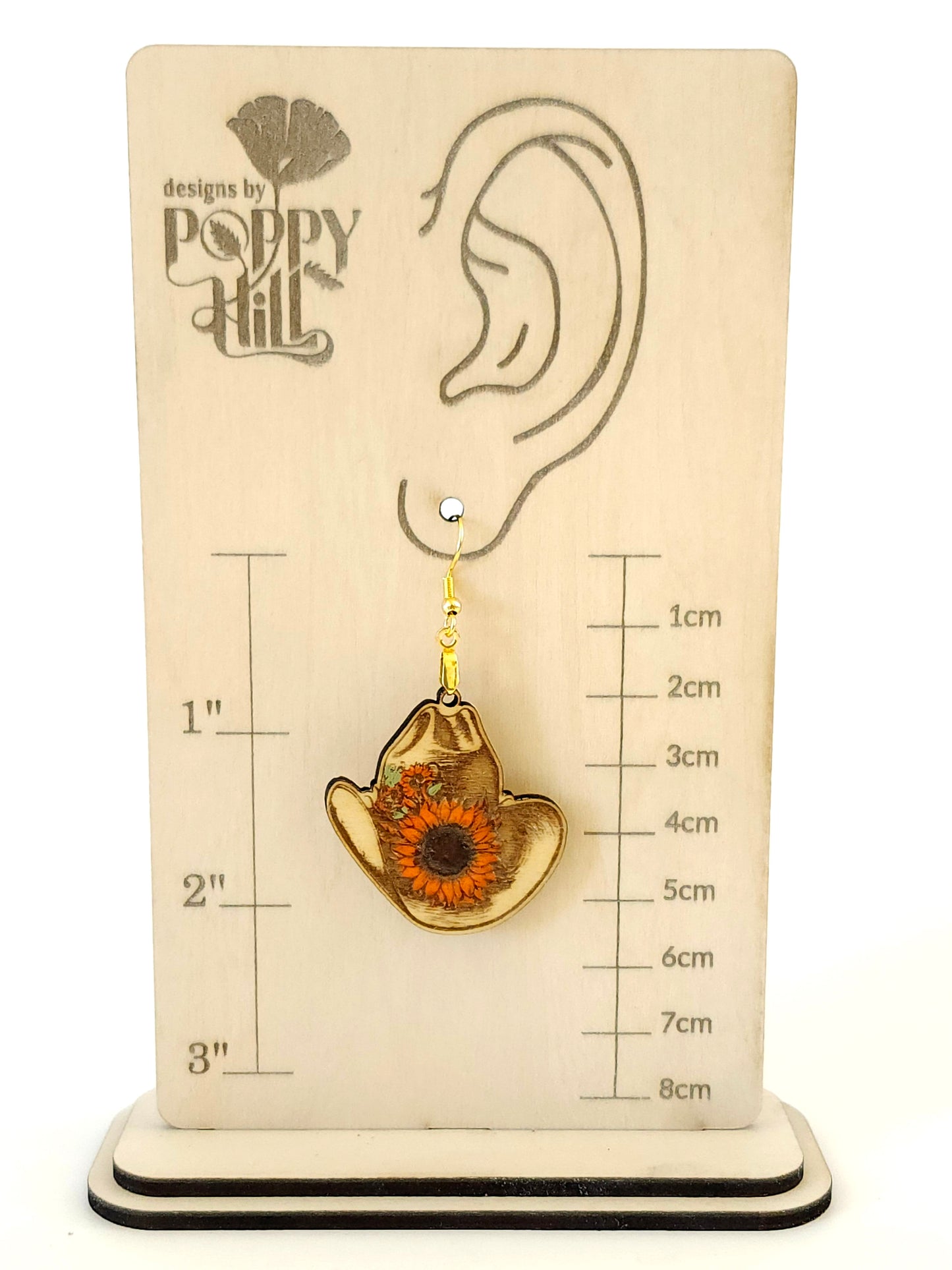 Cowgirl Hat with Sunflowers Earrings