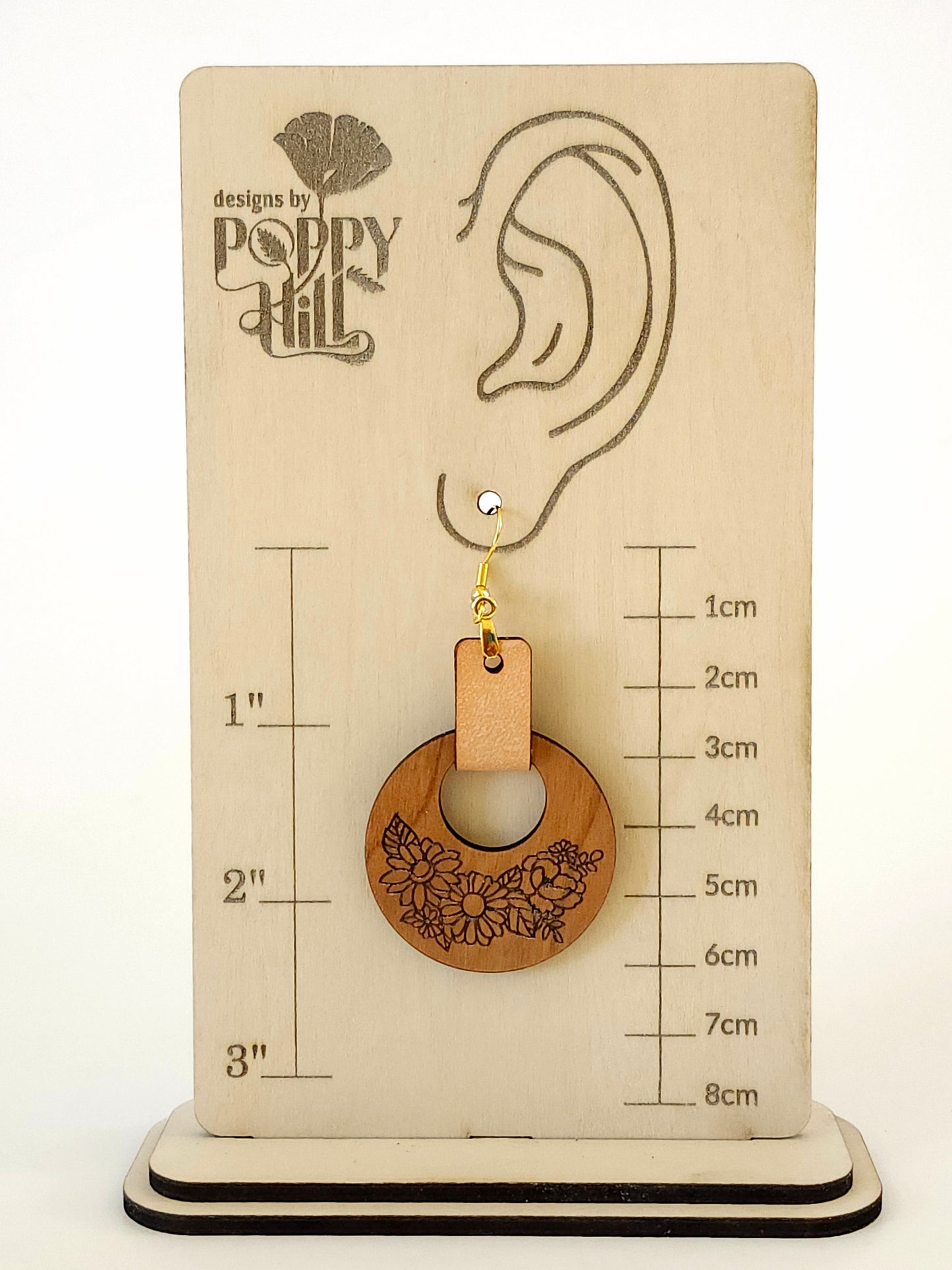 Boho Earrings with Leather Holder