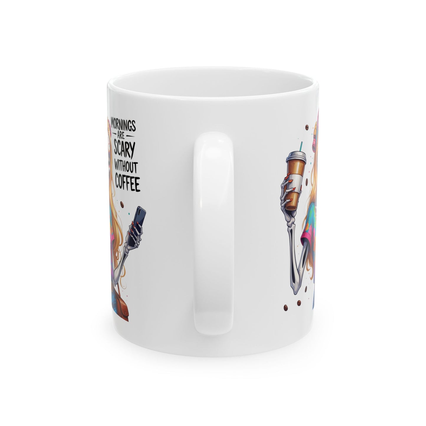 Zombie Blond Hair Girl Morning are Scary without Coffee Mug