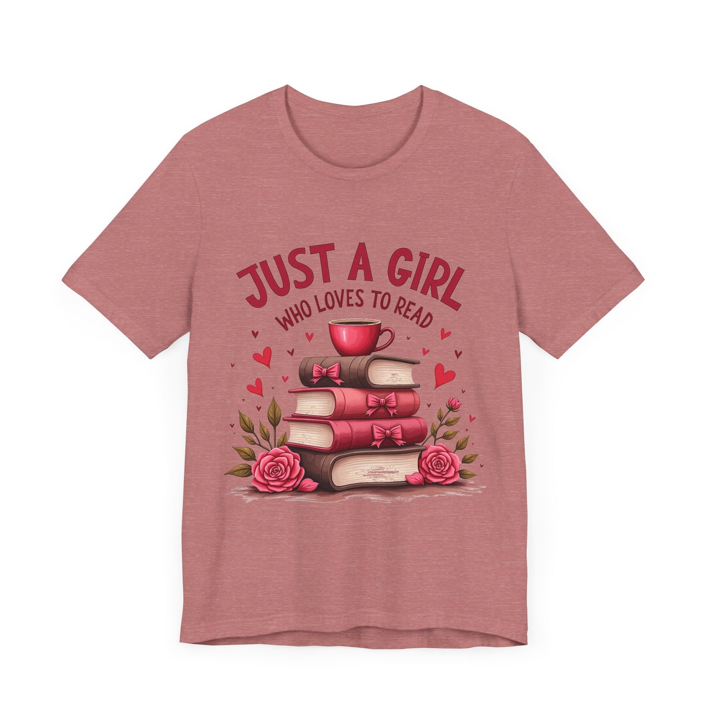 Just a Girl Who Loves to Read Tee, Cute Book Lover T-Shirt