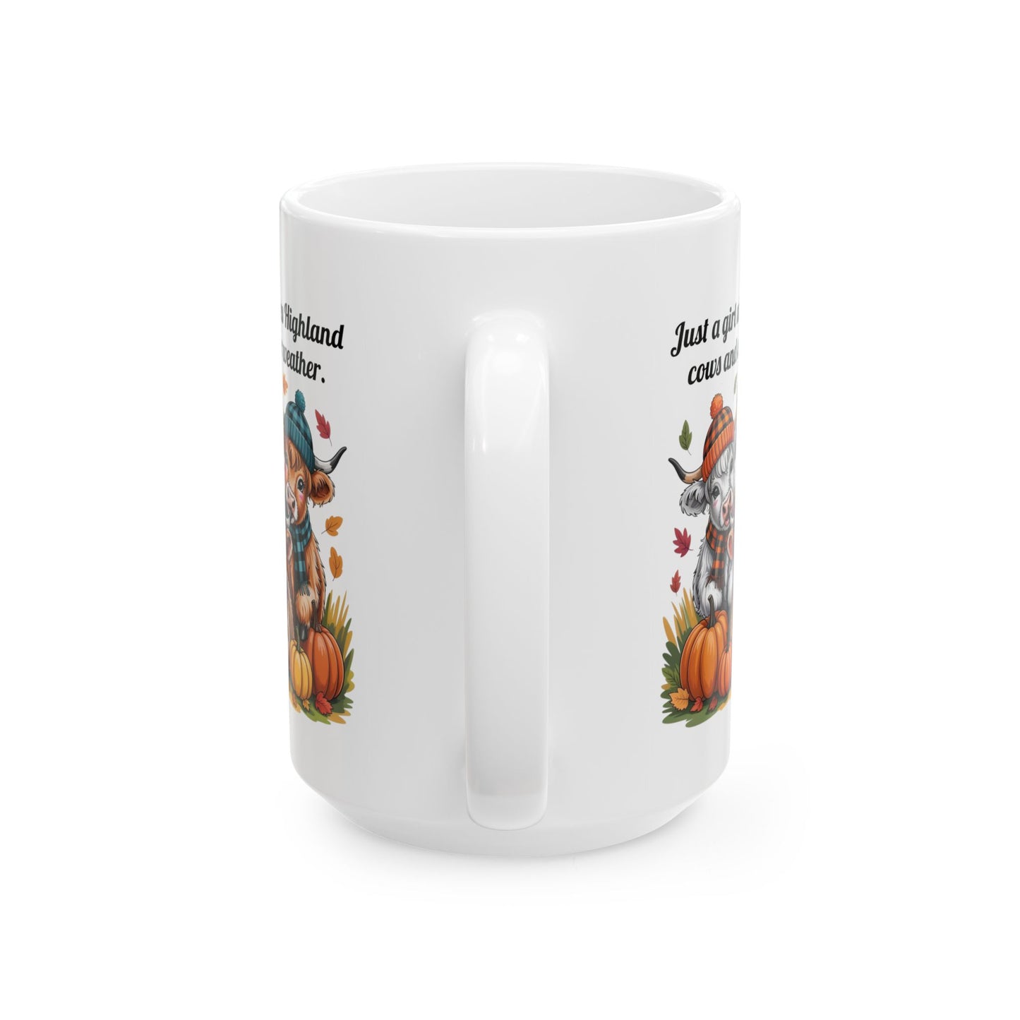 Highland Cow Autumn Theme Ceramic Mug