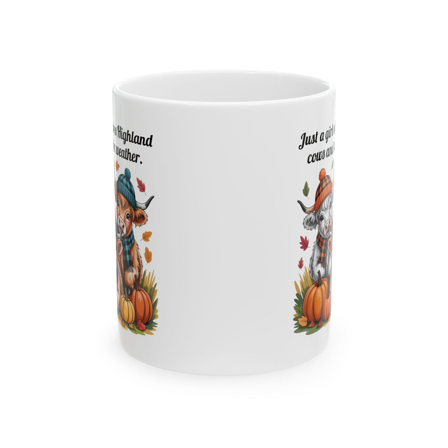 Highland Cow Autumn Theme Ceramic Mug