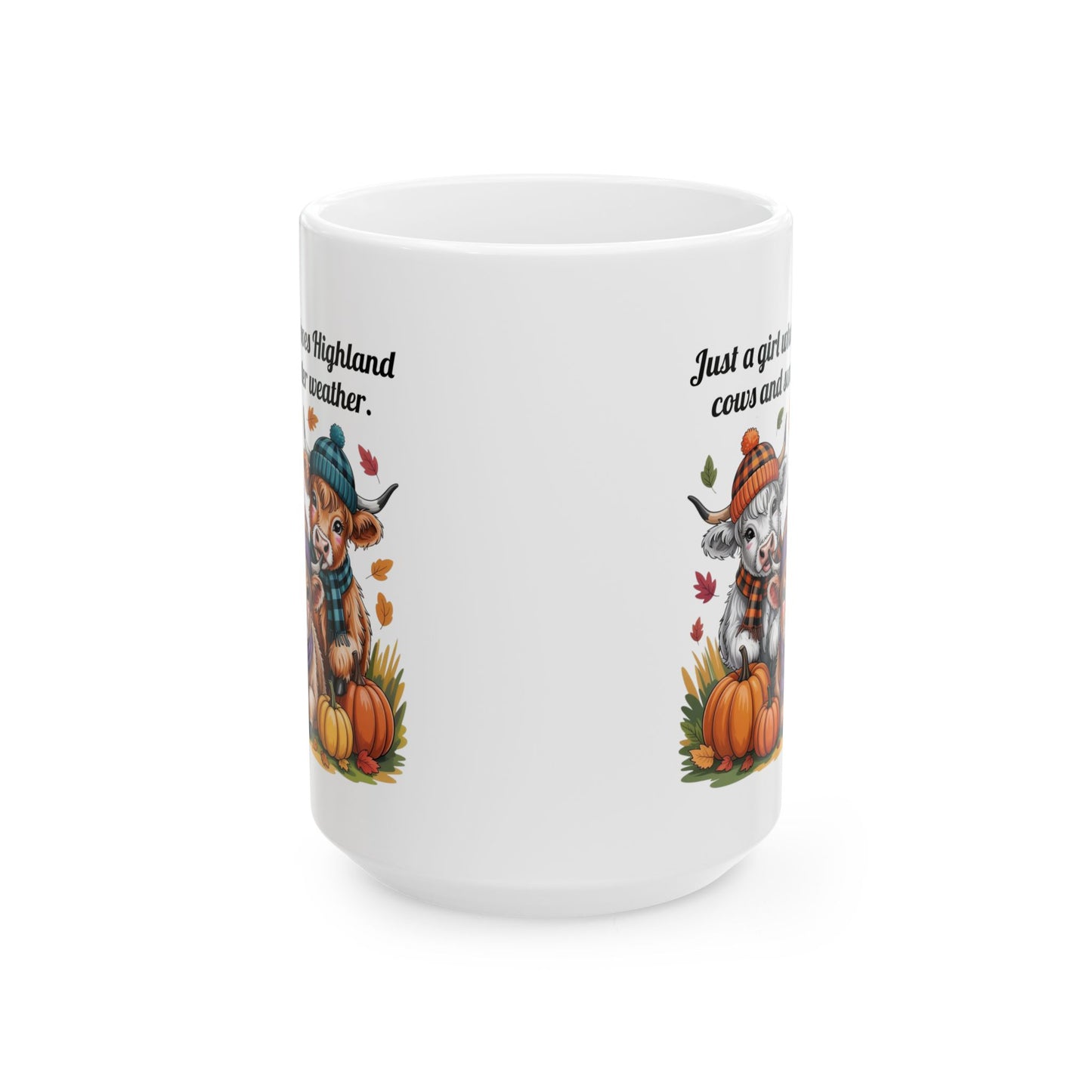 Highland Cow Autumn Theme Ceramic Mug