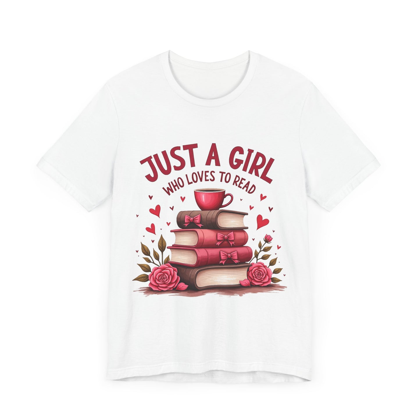 Just a Girl Who Loves to Read Tee, Cute Book Lover T-Shirt