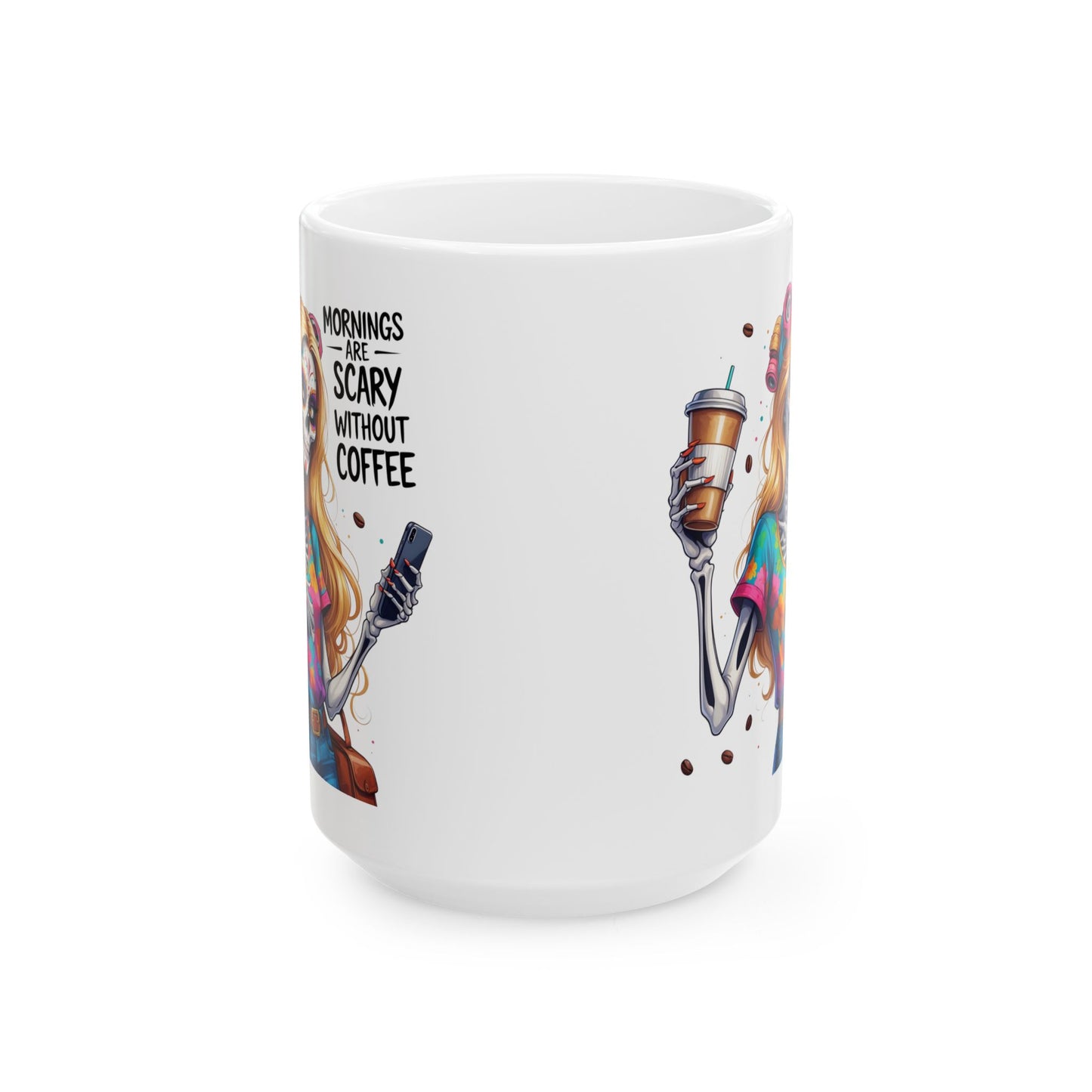 Zombie Blond Hair Girl Morning are Scary without Coffee Mug