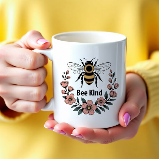 Botanical Design featuring a Bee and Inspirational Message