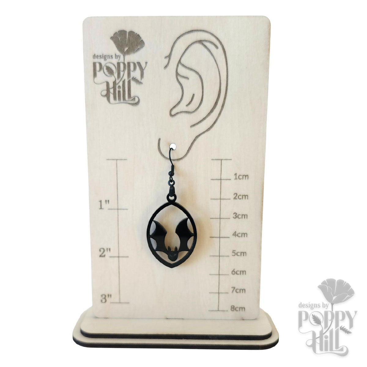 Black Acrylic Bat Earrings