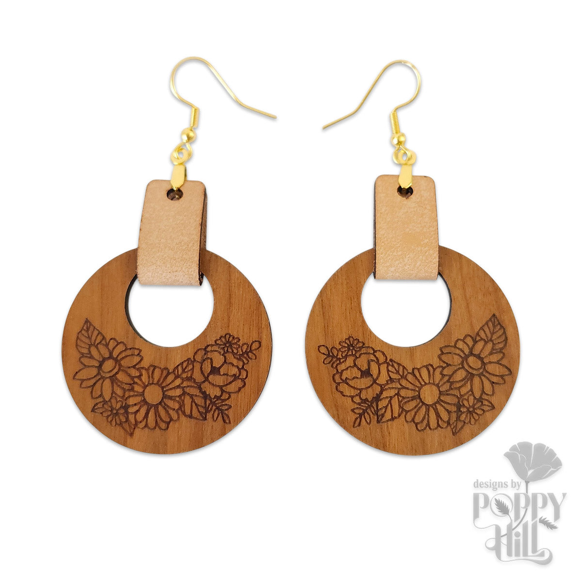 Boho Earrings with Leather Holder