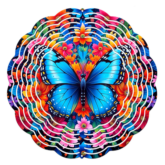 Butterfly Floral Mandala Wind Spinner