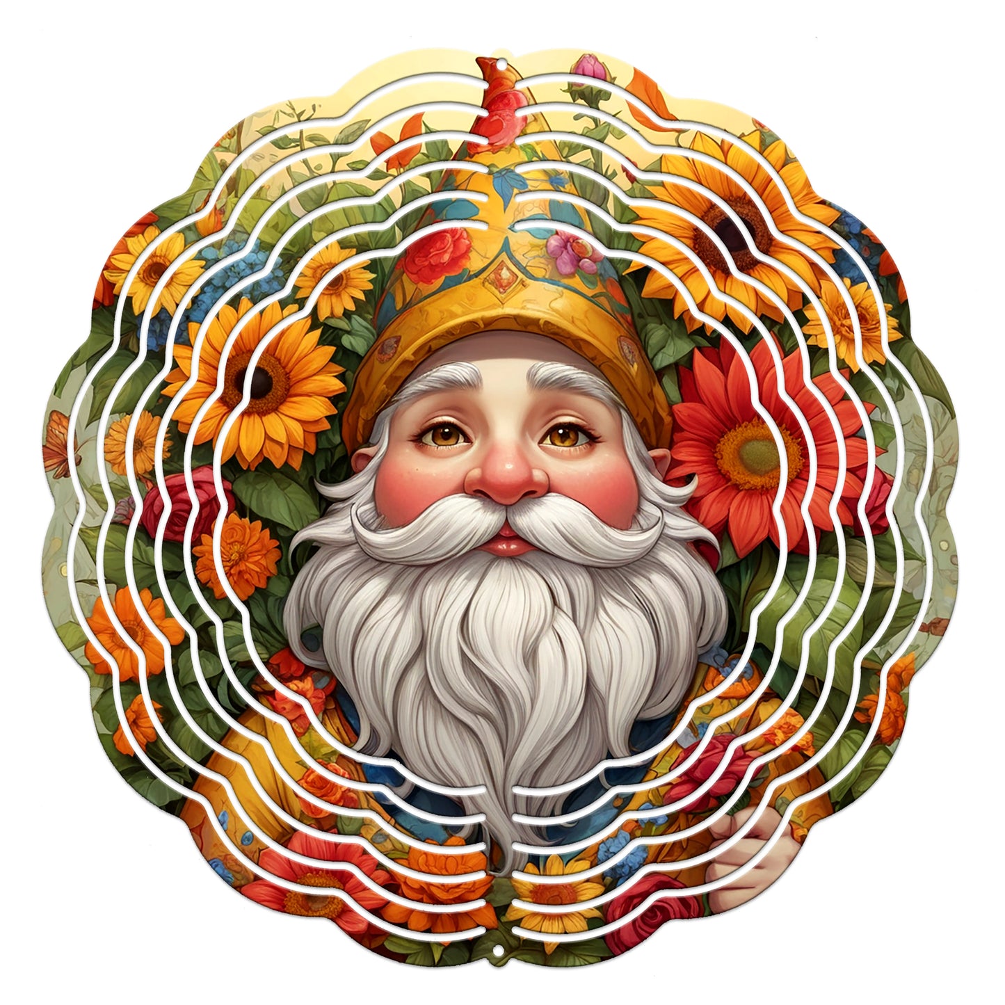 Garden Sunflower Gnome Wind Spinner