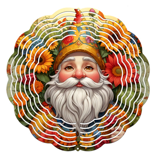 Garden Sunflower Gnome Wind Spinner