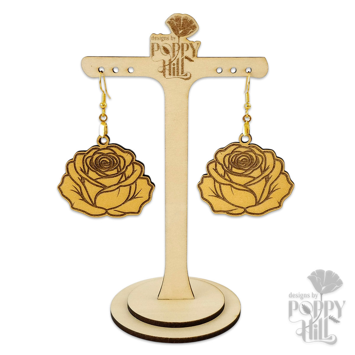 Gold Rose Earrings