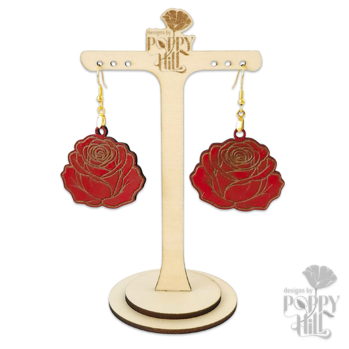 Red Rose Earrings