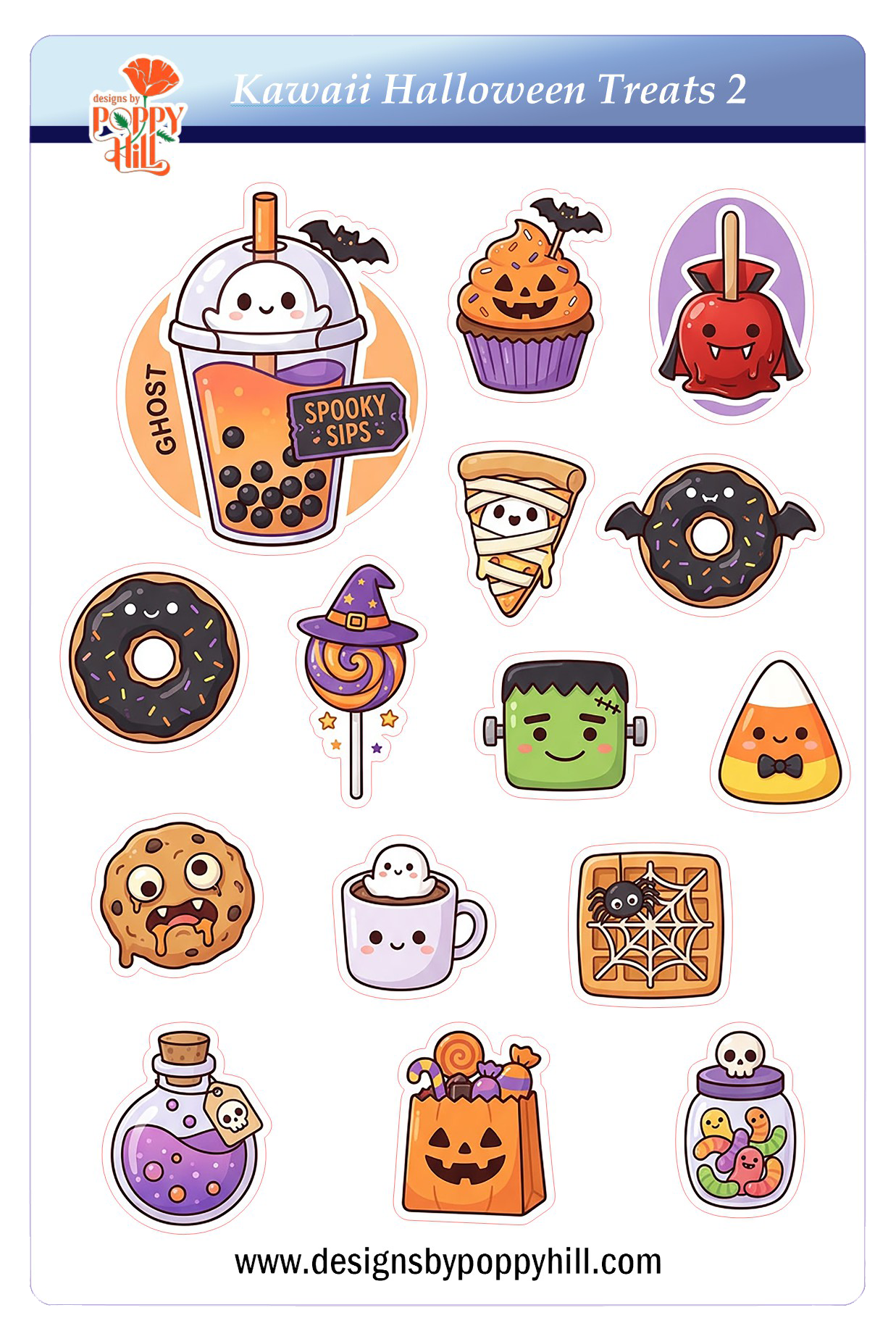 Sticker Sheet - Kawaii Halloween Treats 2