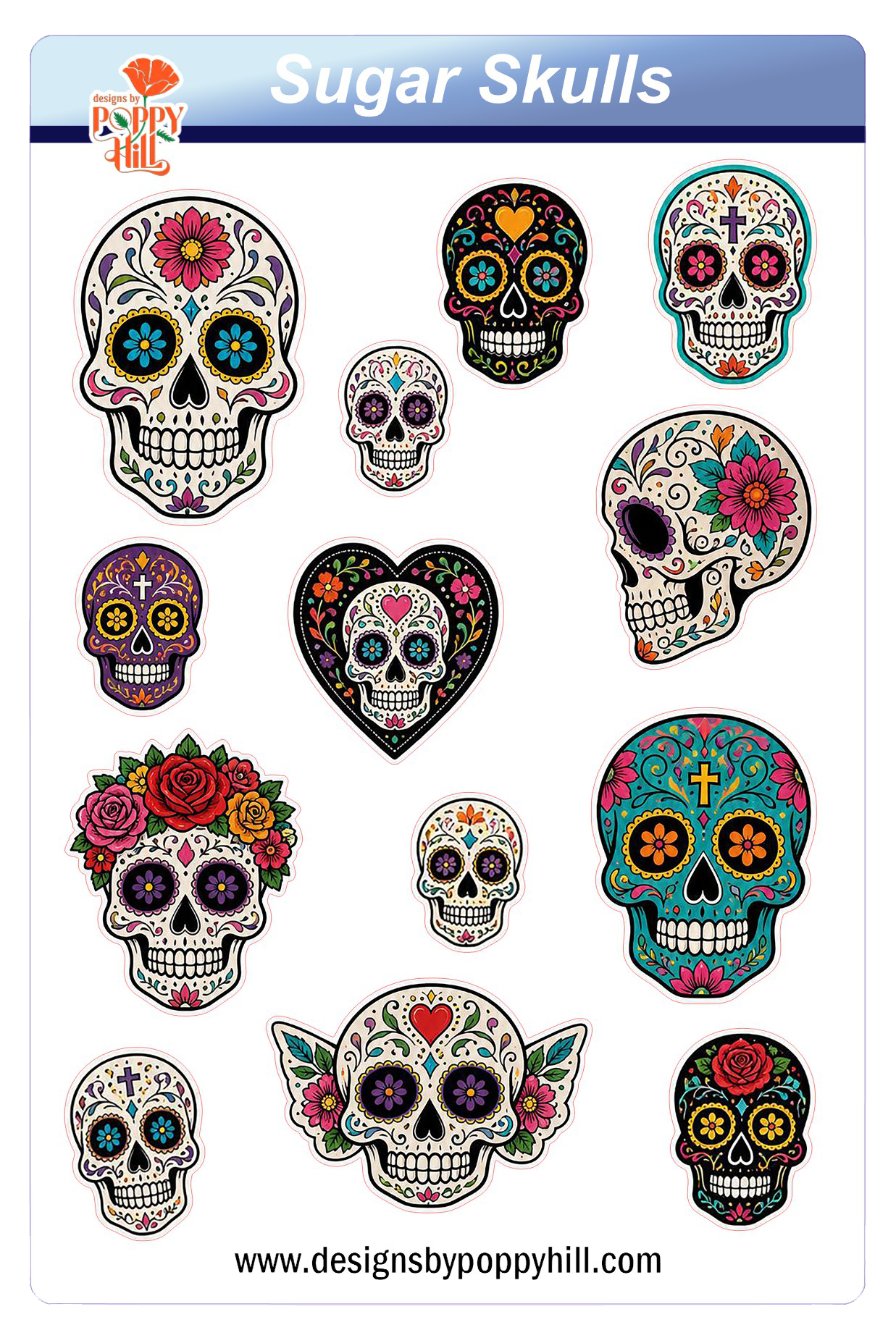 Sticker Sheet - Sugar Skulls