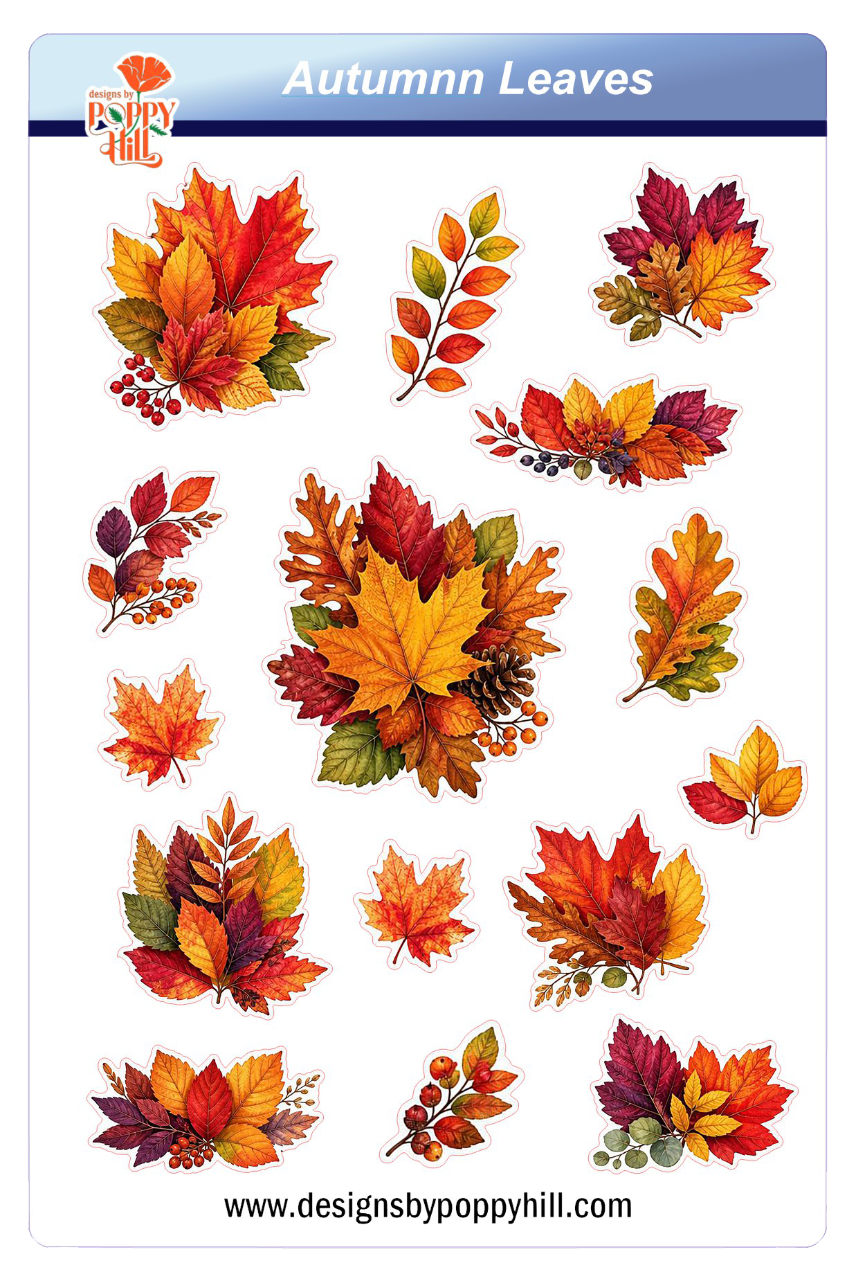Sticker Sheet - Autumn Leaves