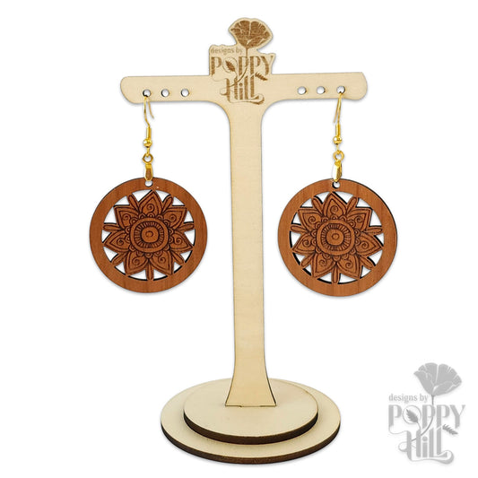 Circular Earrings with a Tribal Design