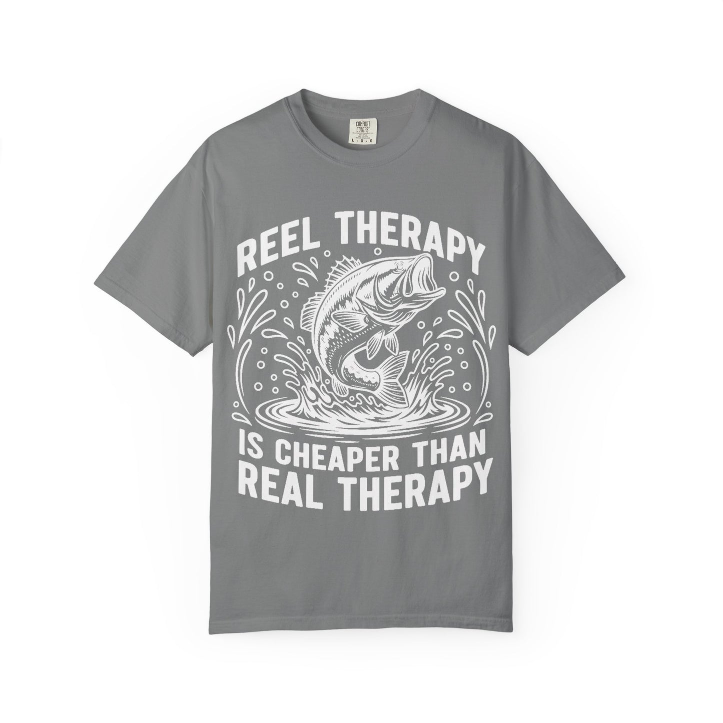 Fishing T-Shirt — "Reel Therapy Is Cheaper Than Real Therapy" Graphic Tee