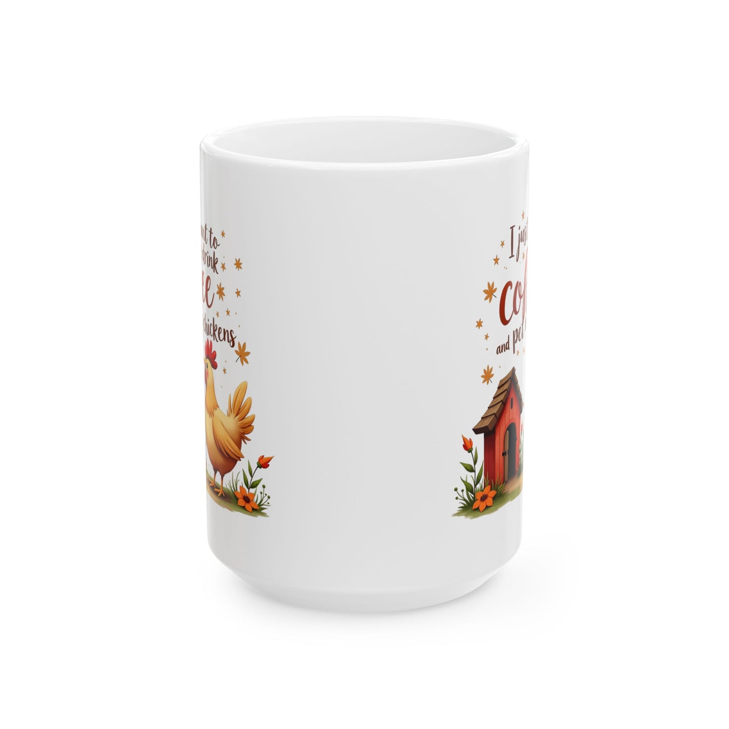Charming Farmhouse Ceramic Mug with Chicken Design