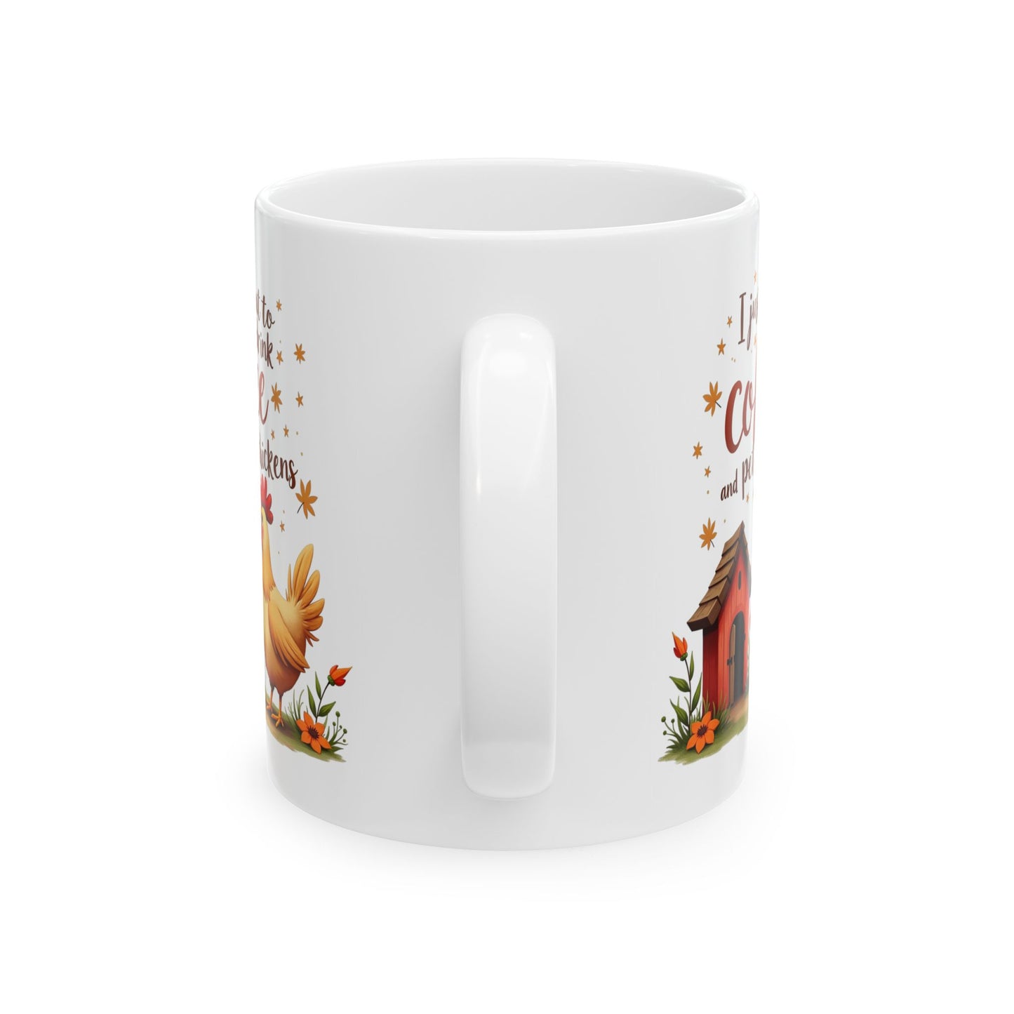 Charming Farmhouse Ceramic Mug with Chicken Design