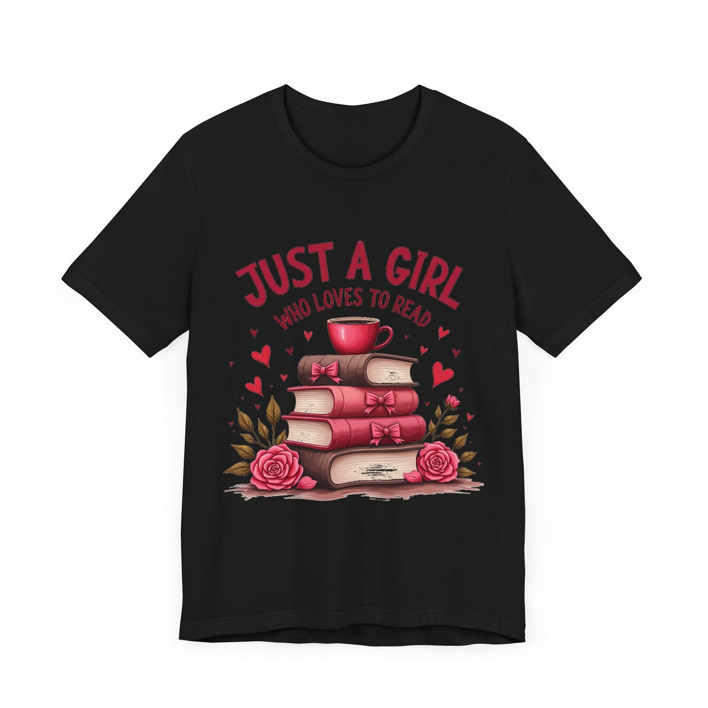 Just a Girl Who Loves to Read Tee, Cute Book Lover T-Shirt
