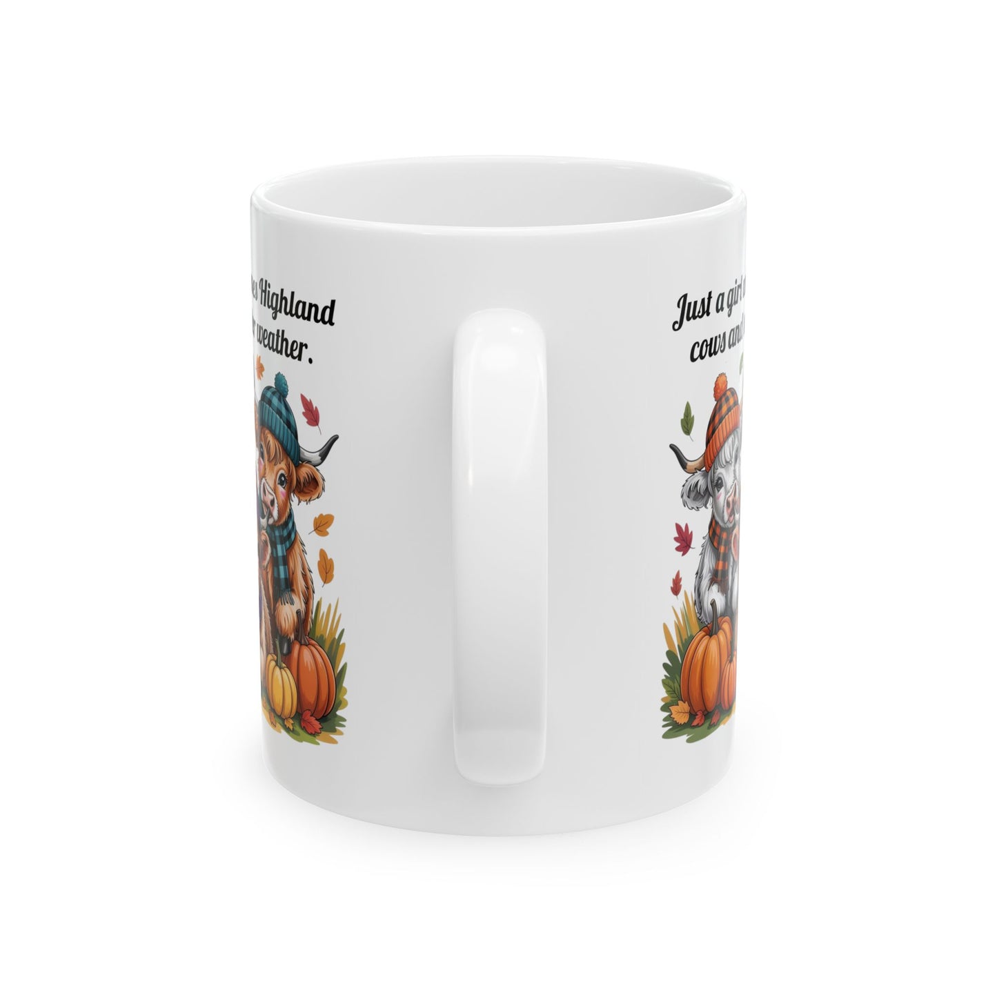 Highland Cow Autumn Theme Ceramic Mug
