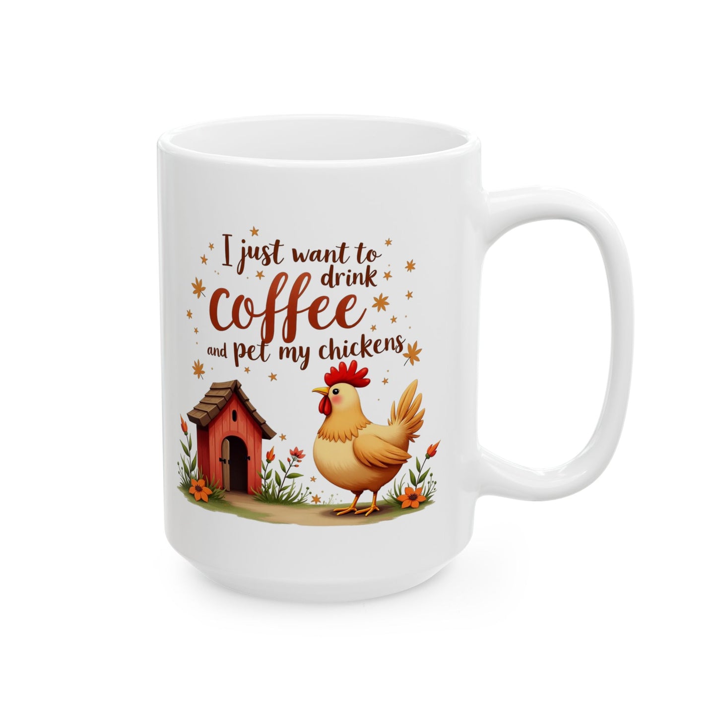 Charming Farmhouse Ceramic Mug with Chicken Design