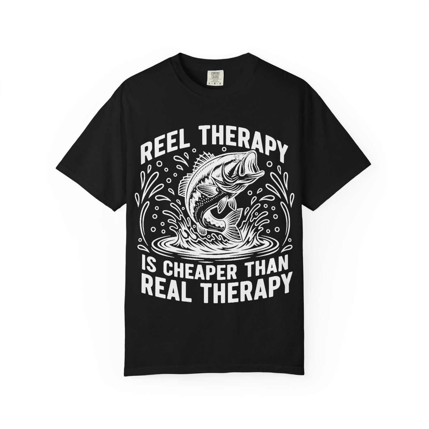 Fishing T-Shirt — "Reel Therapy Is Cheaper Than Real Therapy" Graphic Tee