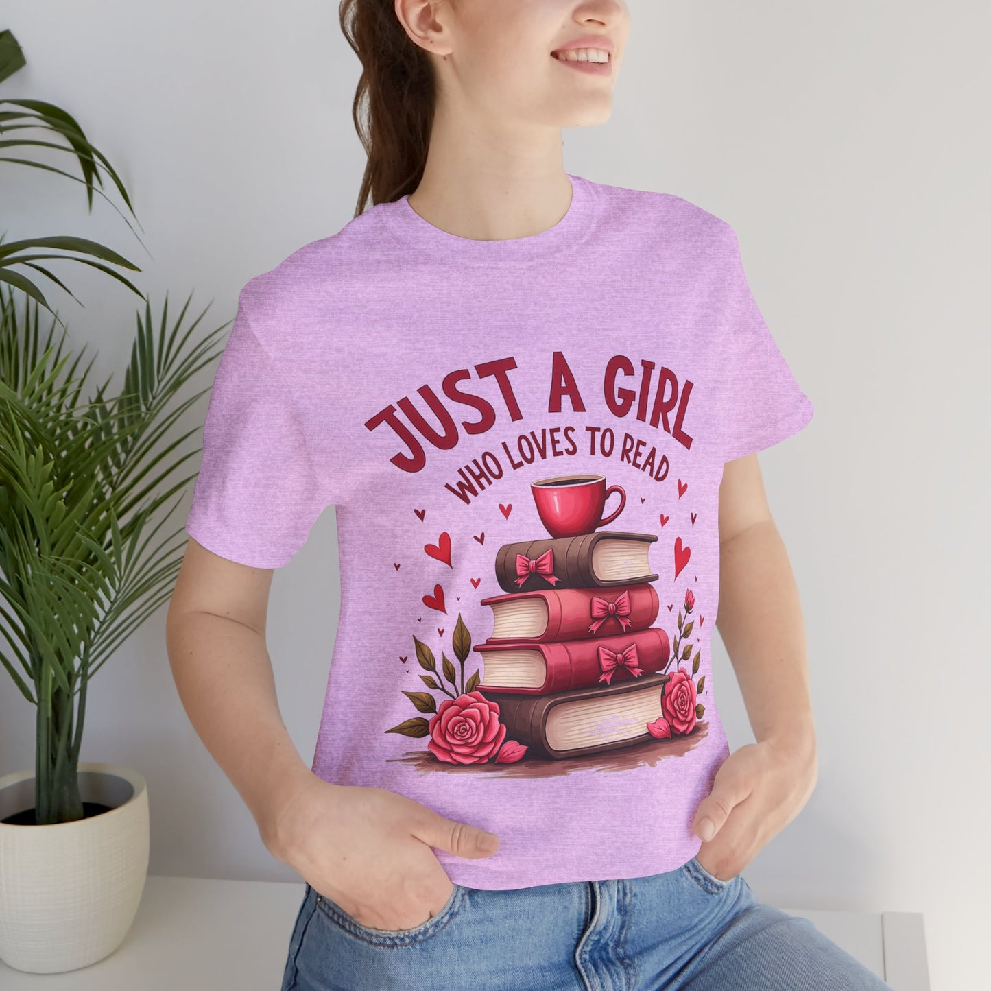 Just a Girl Who Loves to Read Tee, Cute Book Lover T-Shirt