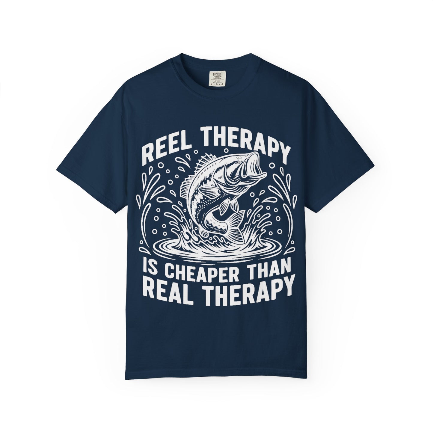 Fishing T-Shirt — "Reel Therapy Is Cheaper Than Real Therapy" Graphic Tee