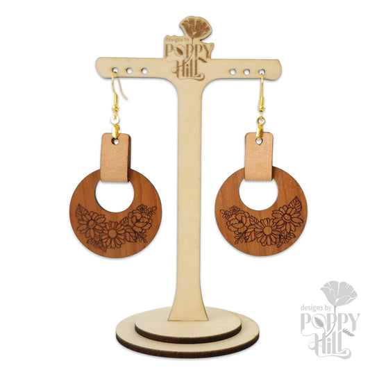 Boho Earrings with Leather Holder