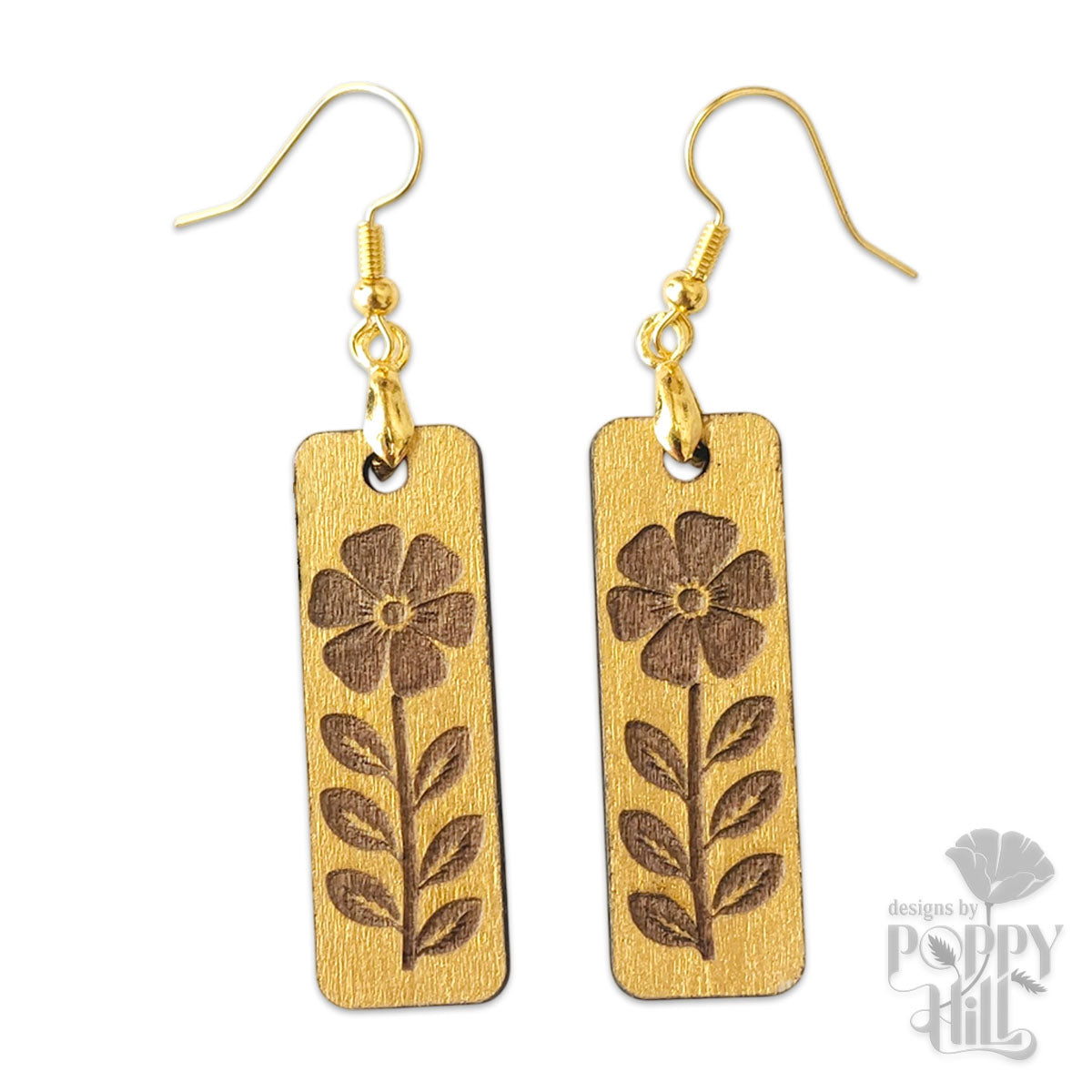 Boho Floral Gold Metallic Earrings