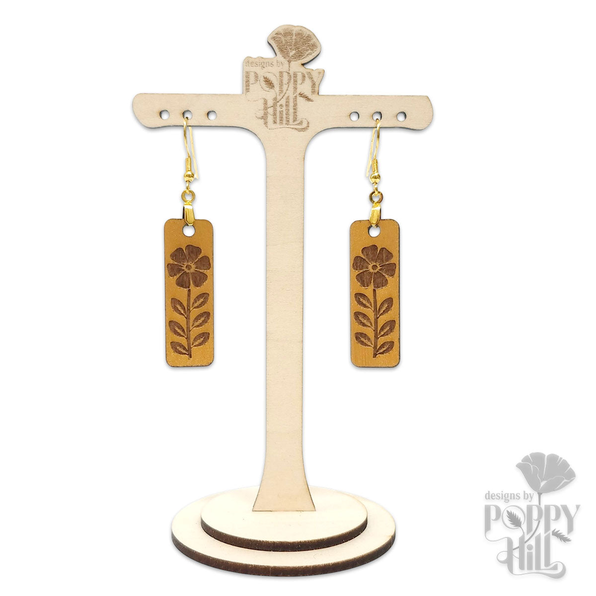 Boho Floral Gold Metallic Earrings
