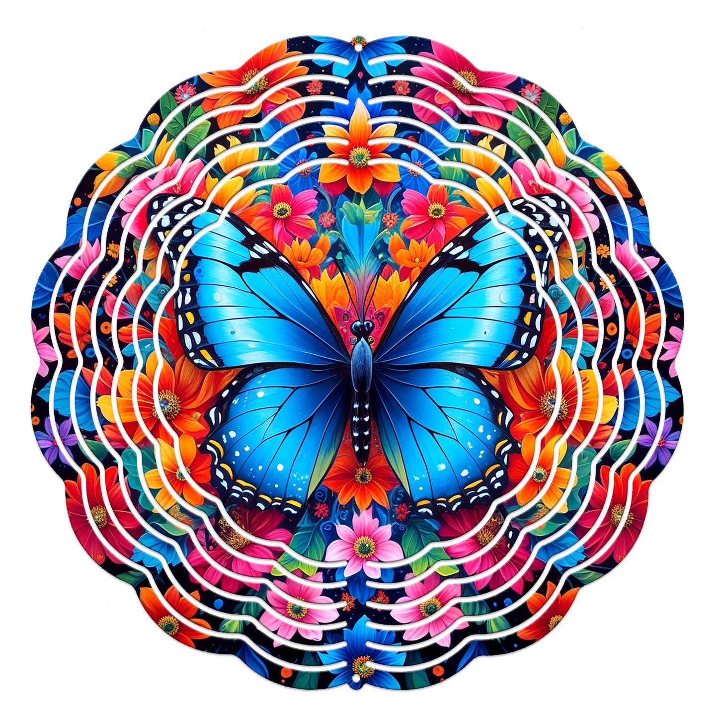 Butterfly Floral Mandala Wind Spinner