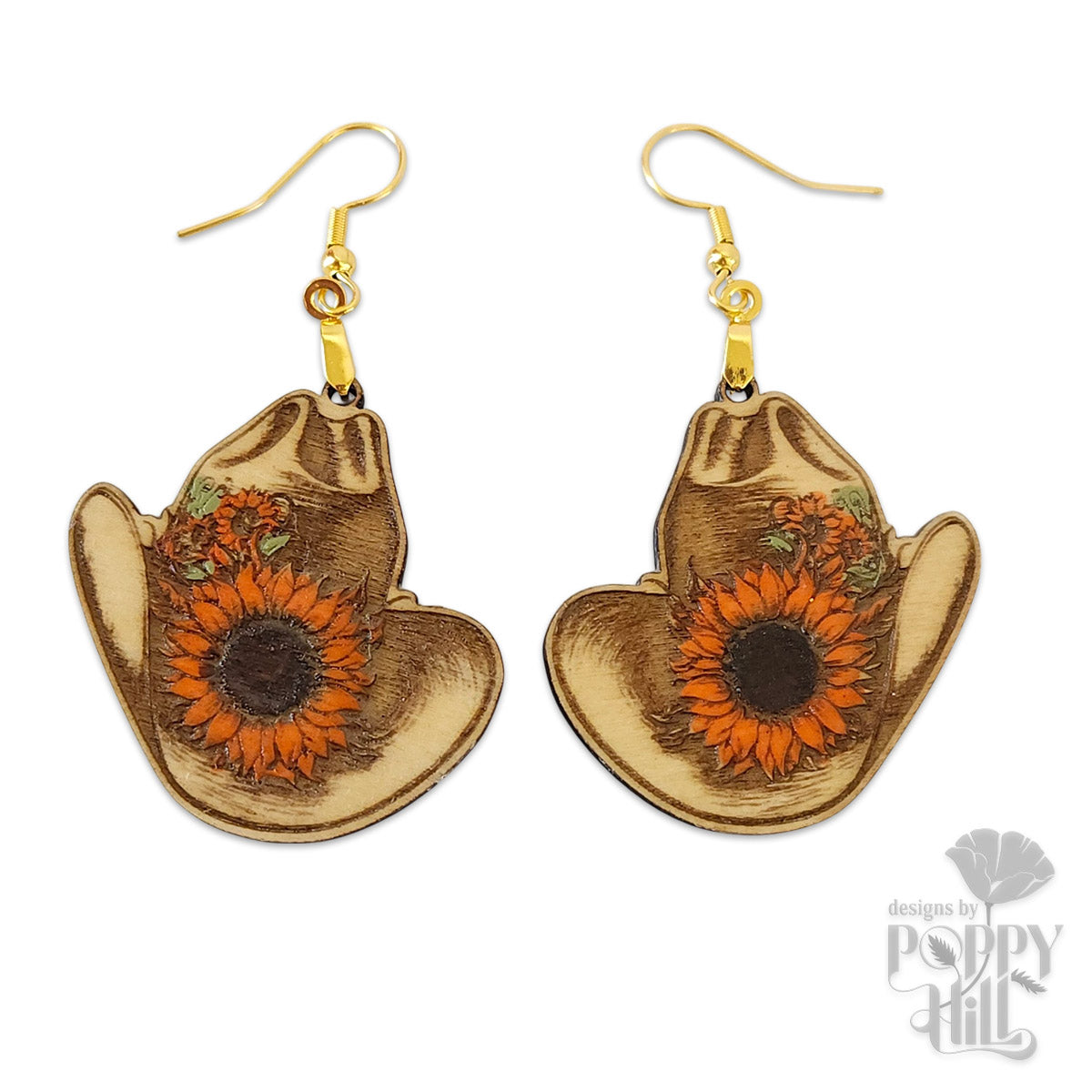 Cowgirl Hat with Sunflowers Earrings