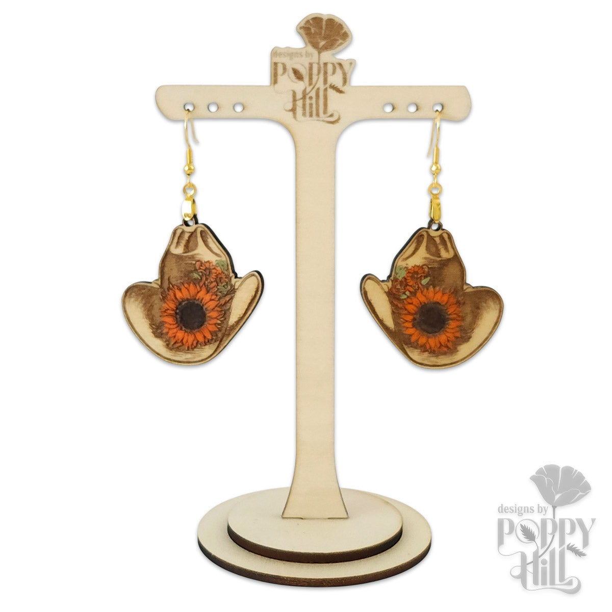 Cowgirl Hat with Sunflowers Earrings