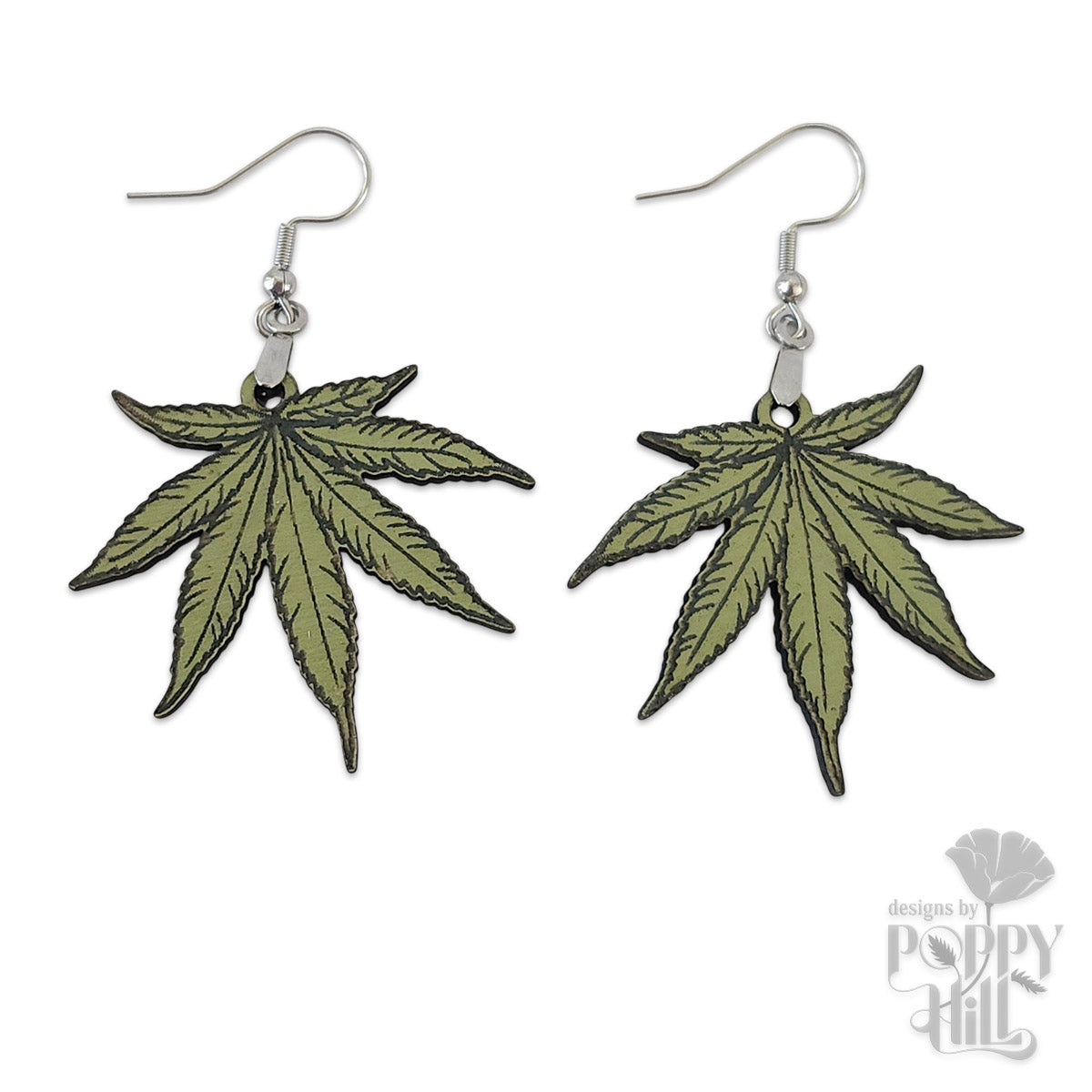 Hemp (marijuana) Leaf Earrings