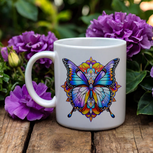 Mandala Butterfly Ceramic Mug