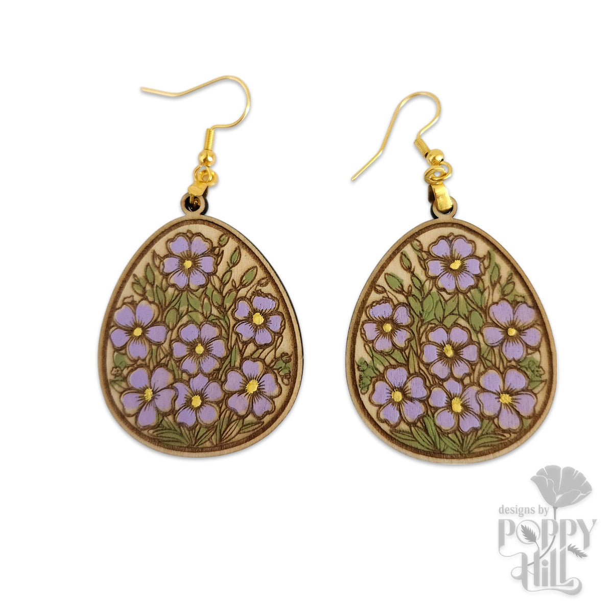 Teardrop Lavender Floral Earrings