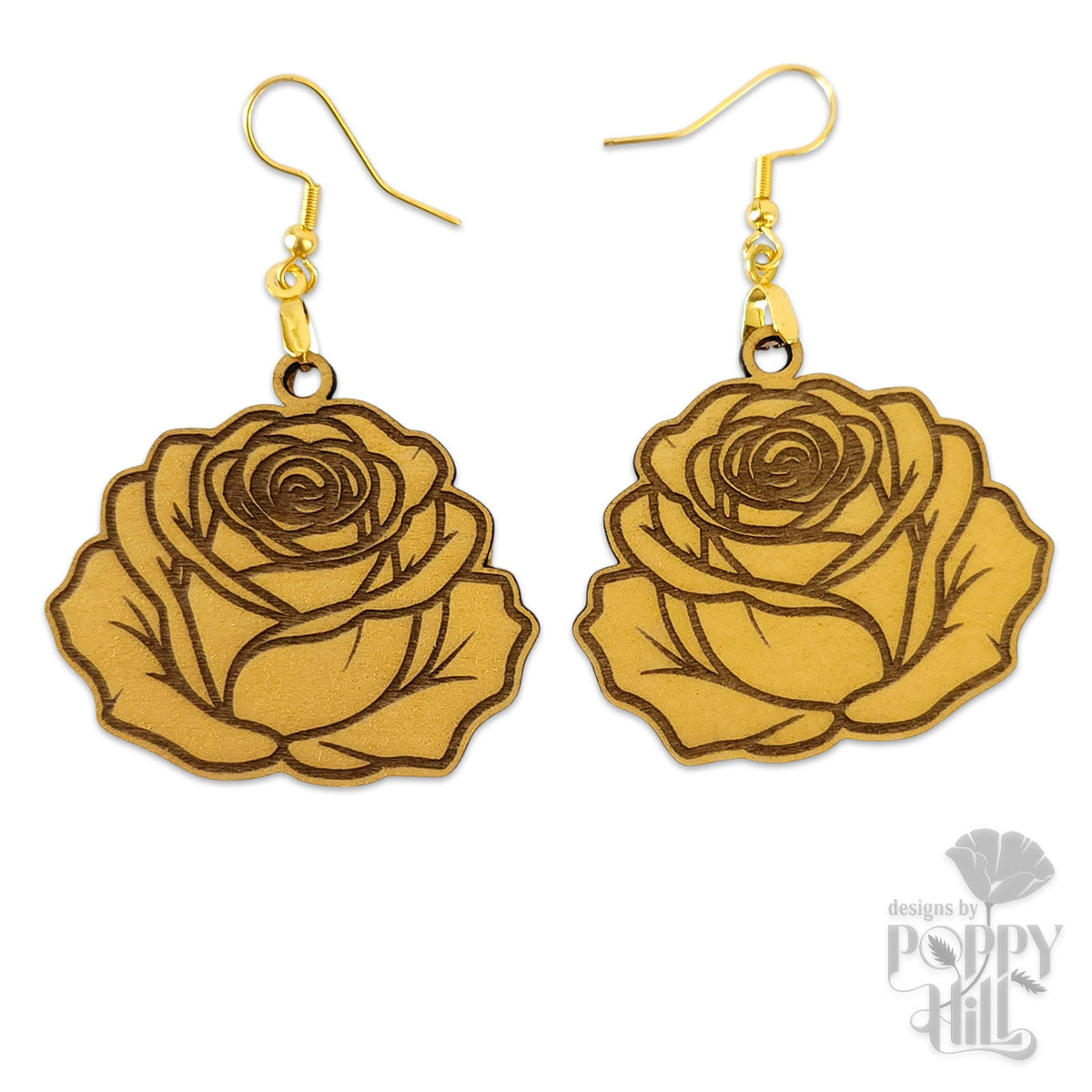 Gold Rose Earrings
