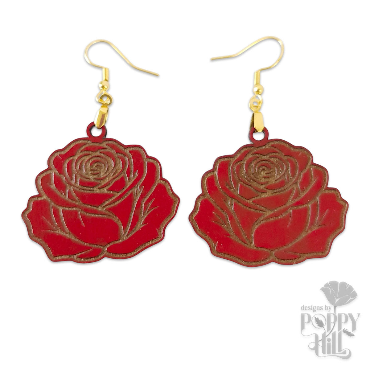 Red Rose Earrings