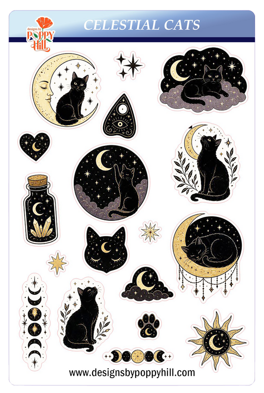Sticker Sheet - Celestial Cats